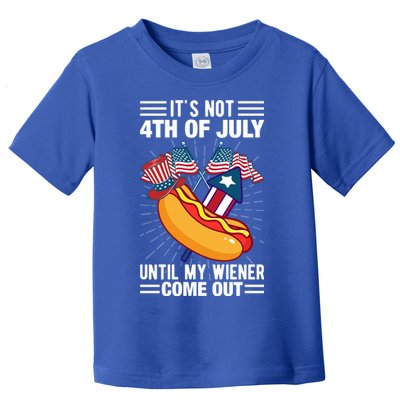 Its Not 4th Of July Until My Wiener Comes Out Funny HotDog Toddler T-Shirt