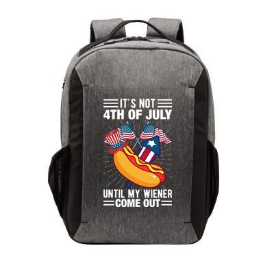 Its Not 4th Of July Until My Wiener Comes Out Funny HotDog Vector Backpack