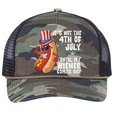 Its Not 4th Of July Funny Hotdog Summer Holiday Retro Rope Trucker Hat Cap