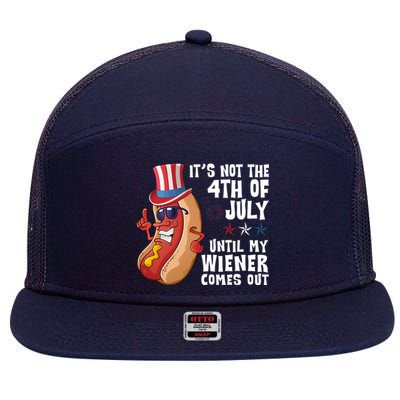 Its Not 4th Of July Funny Hotdog Summer Holiday 7 Panel Mesh Trucker Snapback Hat