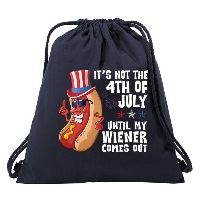 Its Not 4th Of July Funny Hotdog Summer Holiday Drawstring Bag