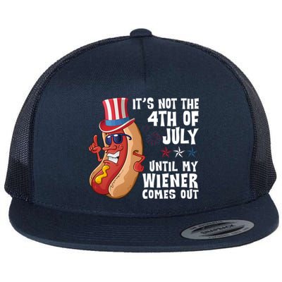 Its Not 4th Of July Funny Hotdog Summer Holiday Flat Bill Trucker Hat