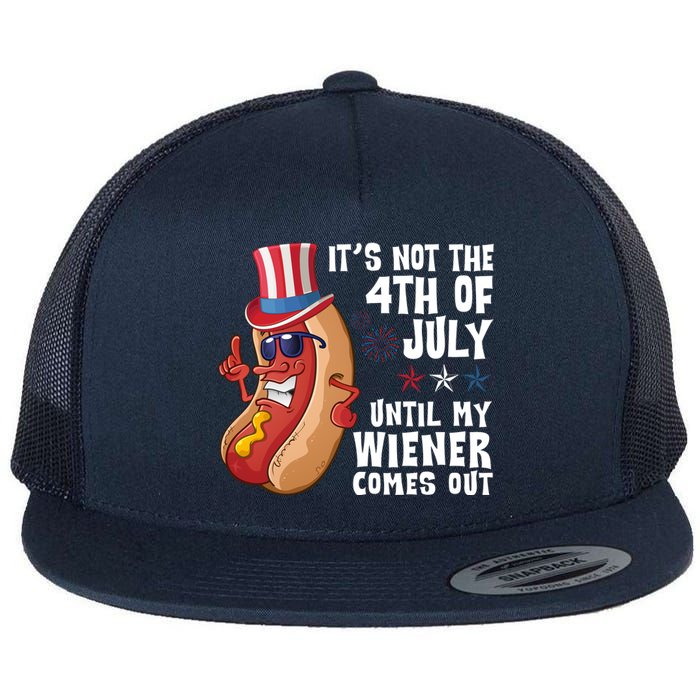 Its Not 4th Of July Funny Hotdog Summer Holiday Flat Bill Trucker Hat