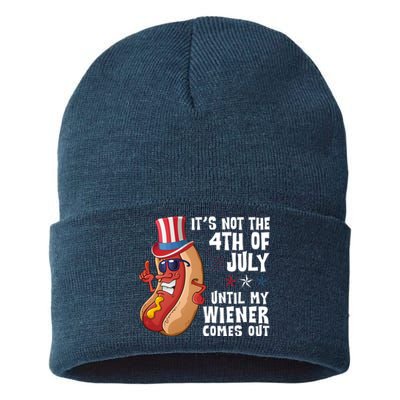 Its Not 4th Of July Funny Hotdog Summer Holiday Sustainable Knit Beanie