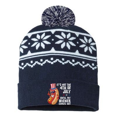 Its Not 4th Of July Funny Hotdog Summer Holiday USA-Made Snowflake Beanie