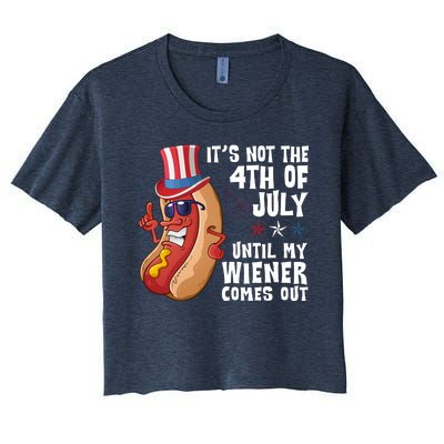 Its Not 4th Of July Funny Hotdog Summer Holiday Women's Crop Top Tee