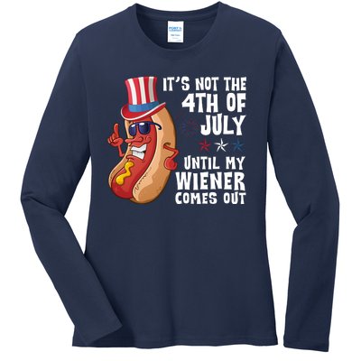 Its Not 4th Of July Funny Hotdog Summer Holiday Ladies Long Sleeve Shirt