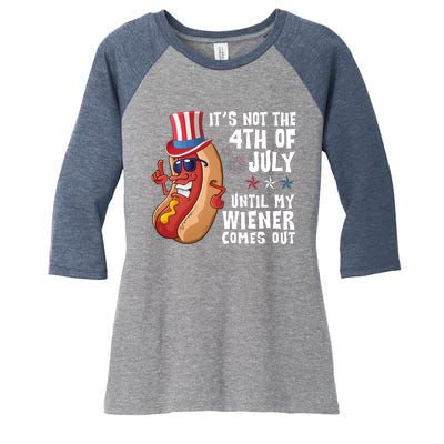 Its Not 4th Of July Funny Hotdog Summer Holiday Women's Tri-Blend 3/4-Sleeve Raglan Shirt