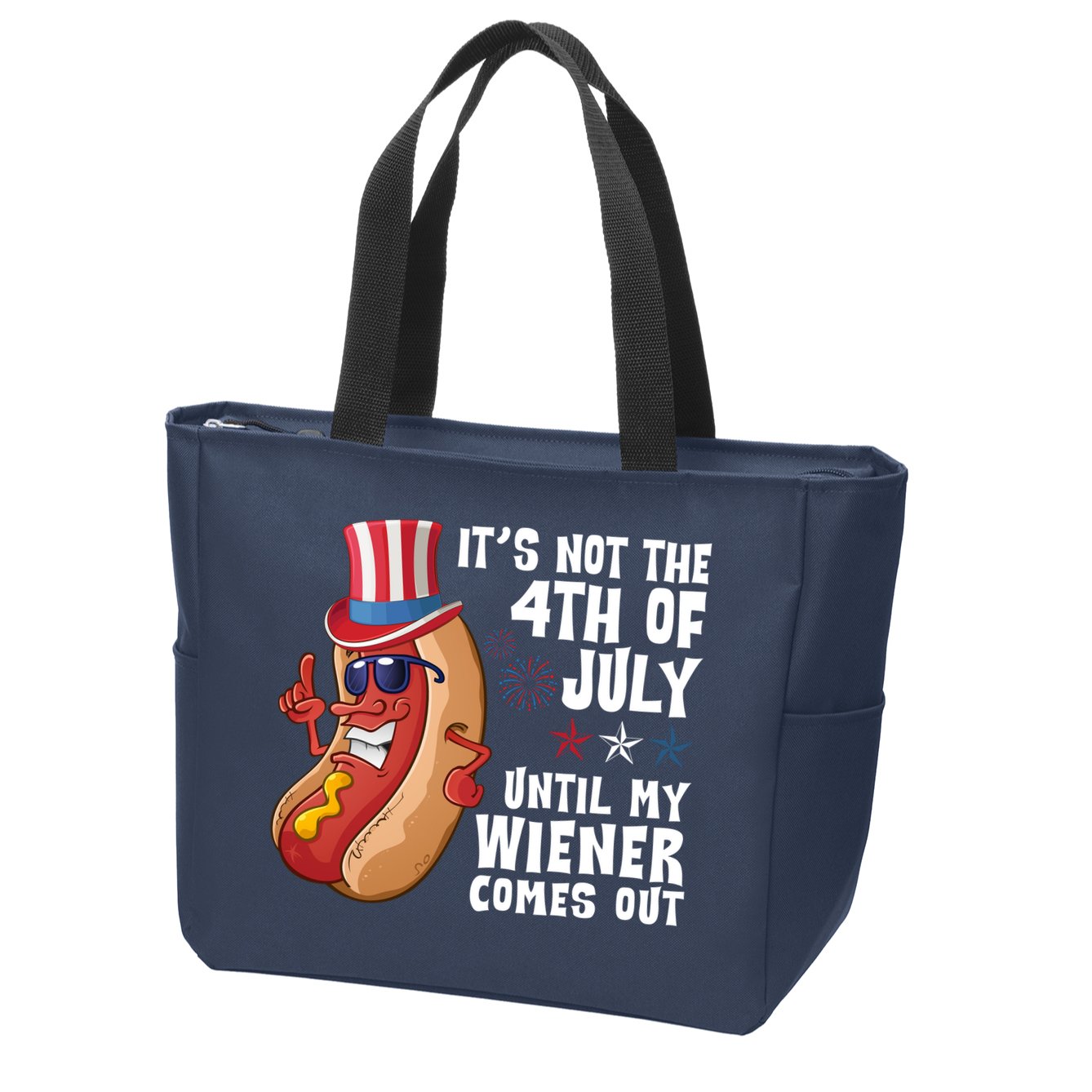 Its Not 4th Of July Funny Hotdog Summer Holiday Zip Tote Bag