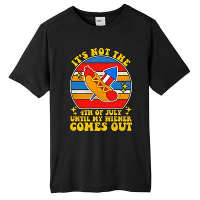 Its Not 4th Of July Until My Wiener Comes Out Funny Hot Dog Tall Fusion ChromaSoft Performance T-Shirt