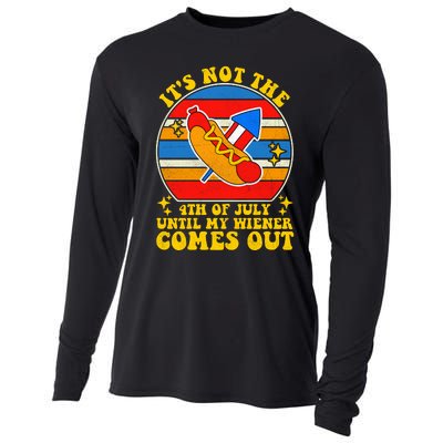 Its Not 4th Of July Until My Wiener Comes Out Funny Hot Dog Cooling Performance Long Sleeve Crew