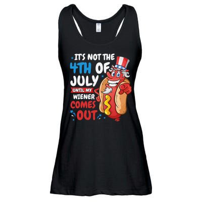 Its not 4th of july until my wiener comes out Ladies Essential Flowy Tank