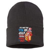 Its not 4th of july until my wiener comes out Sustainable Knit Beanie