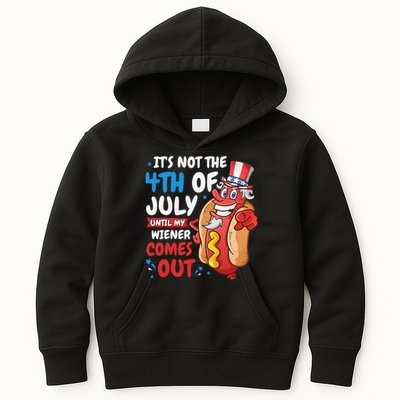 Its not 4th of july until my wiener comes out Kids Hoodie