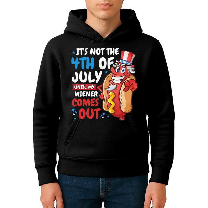 Its not 4th of july until my wiener comes out Kids Hoodie