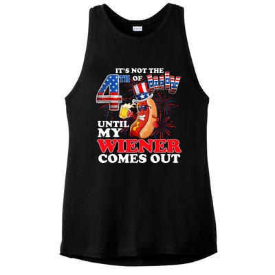 Its Not 4th Of July Until My Weiner Comes Out Ladies PosiCharge Tri-Blend Wicking Tank