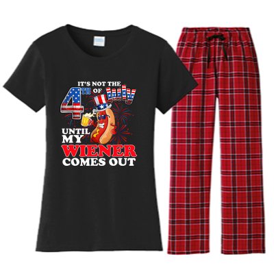 Its Not 4th Of July Until My Weiner Comes Out Women's Flannel Pajama Set