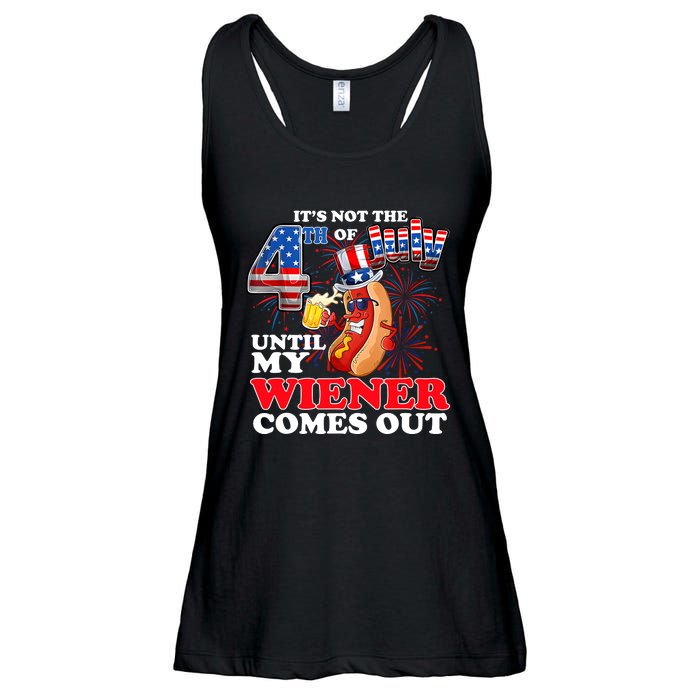 Its Not 4th Of July Until My Weiner Comes Out Ladies Essential Flowy Tank