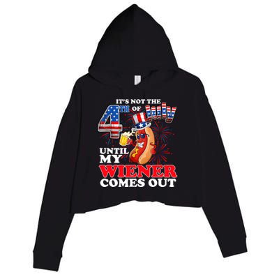 Its Not 4th Of July Until My Weiner Comes Out Crop Fleece Hoodie