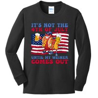 It's Not 4th Of July Until My Weiner Comes Out Funny Party Kids Long Sleeve Shirt