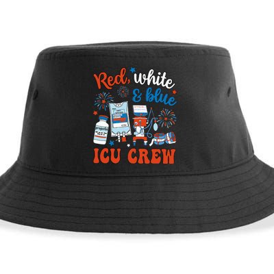 Icu Nurse 4th July Independence Day Red White Blue Icu Crew Sustainable Bucket Hat