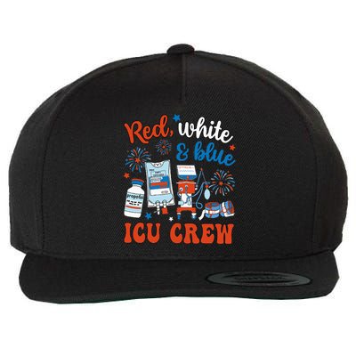 Icu Nurse 4th July Independence Day Red White Blue Icu Crew Wool Snapback Cap