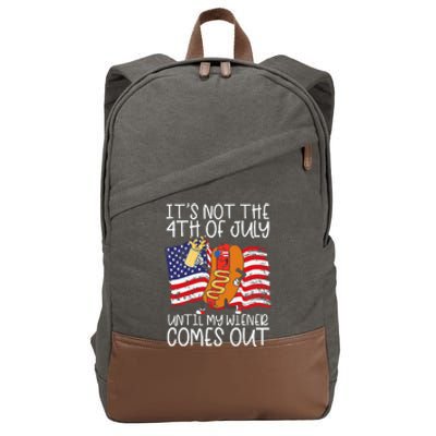 ItS Not 4th Of July Until My Weiner Comes Out Cotton Canvas Backpack