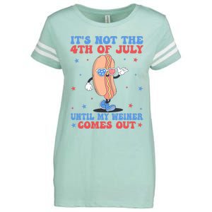 ItS Not 4th Of July Until My Weiner Comes Out Funny Hotdog Enza Ladies Jersey Football T-Shirt