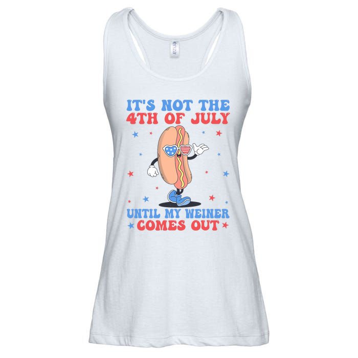 ItS Not 4th Of July Until My Weiner Comes Out Funny Hotdog Ladies Essential Flowy Tank