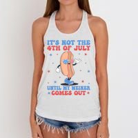 ItS Not 4th Of July Until My Weiner Comes Out Funny Hotdog Women's Knotted Racerback Tank