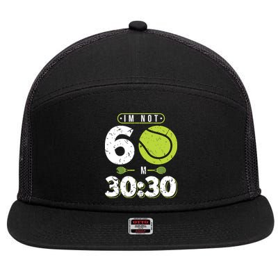 Im Not 60 Year Old Funny Tennis 60th Birthday 7 Panel Mesh Trucker Snapback Hat