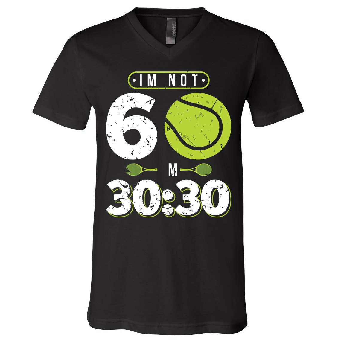 Im Not 60 Year Old Funny Tennis 60th Birthday V-Neck T-Shirt