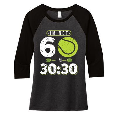 Im Not 60 Year Old Funny Tennis 60th Birthday Women's Tri-Blend 3/4-Sleeve Raglan Shirt