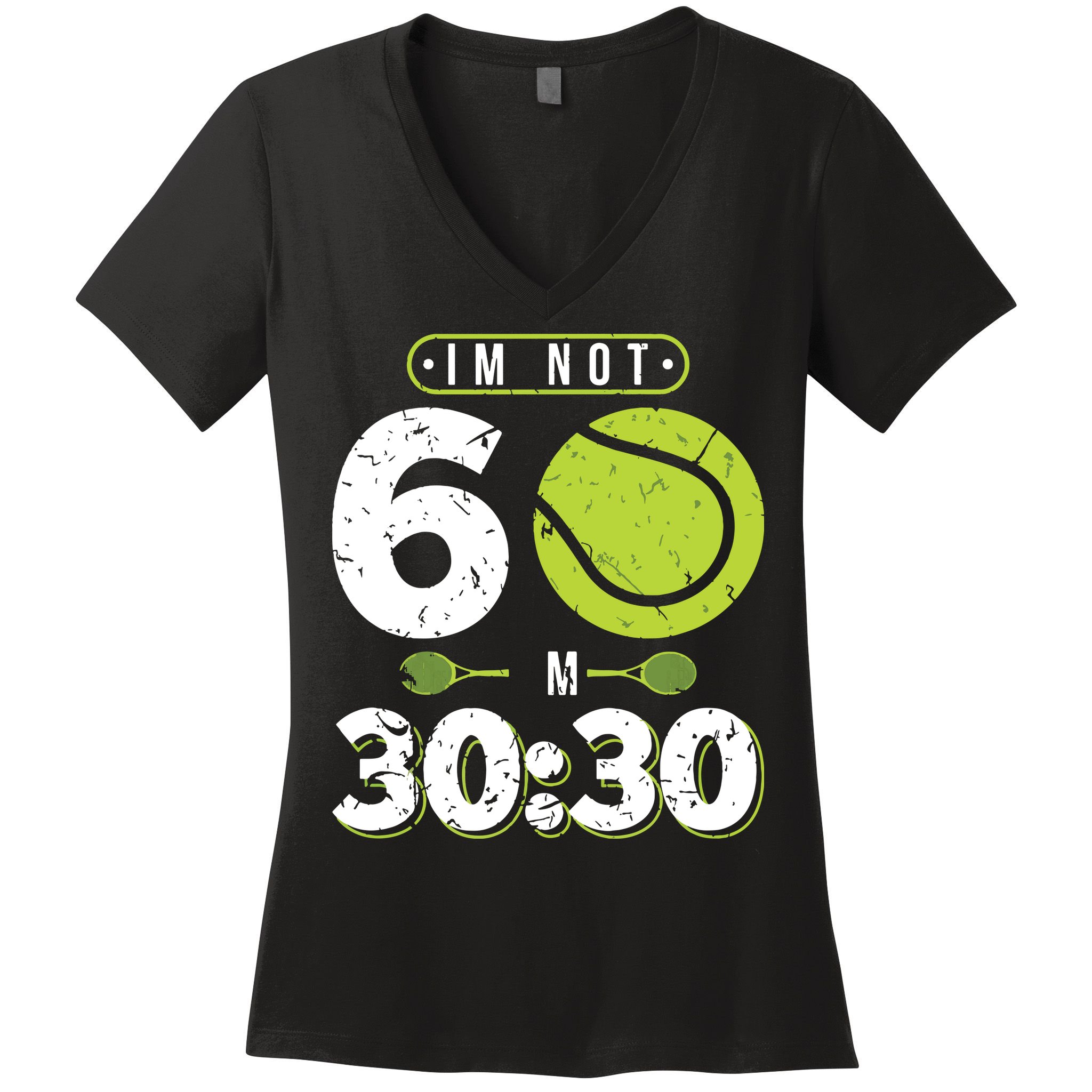 Im Not 60 Year Old Funny Tennis 60th Birthday Women's V-Neck T-Shirt