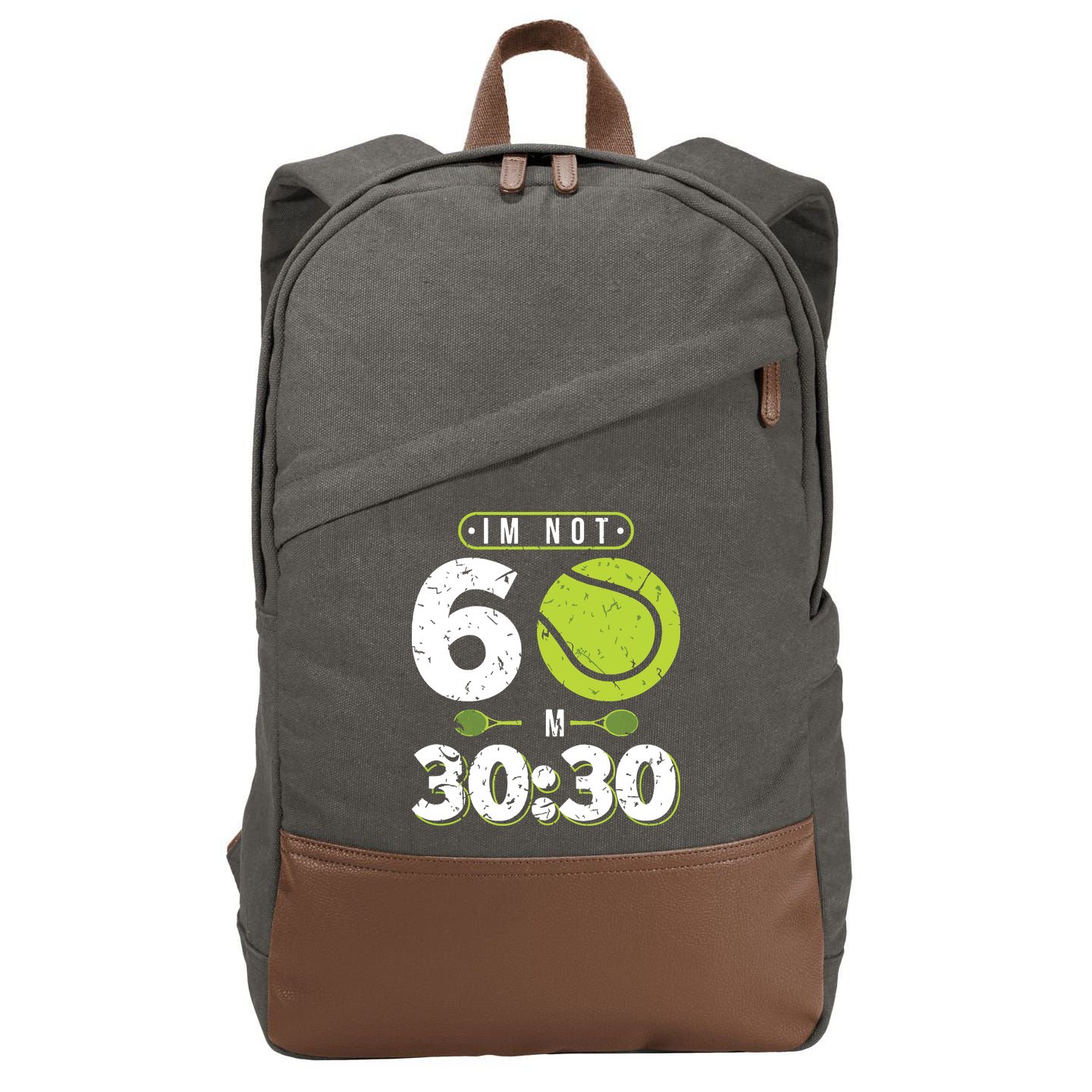 Im Not 60 Year Old Funny Tennis 60th Birthday Cotton Canvas Backpack