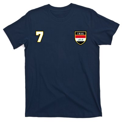 Iraq Number 7 Soccer Flag Football Seven Iraqi T-Shirt