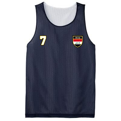 Iraq Number 7 Soccer Flag Football Seven Iraqi Mesh Reversible Basketball Jersey Tank