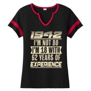 I'm Not 80 1942 Birthday Ladies Halftime Notch Neck Tee