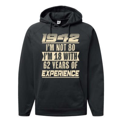 I'm Not 80 1942 Birthday Performance Fleece Hoodie