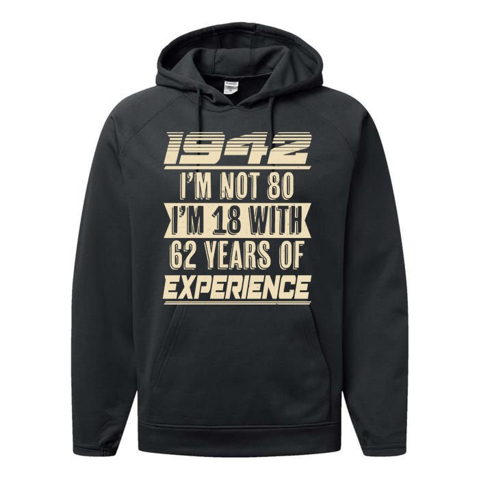 I'm Not 80 1942 Birthday Performance Fleece Hoodie