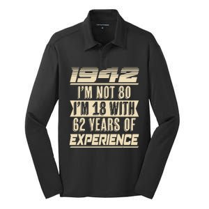 I'm Not 80 1942 Birthday Silk Touch Performance Long Sleeve Polo