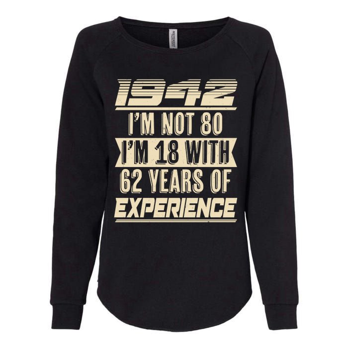 I'm Not 80 1942 Birthday Womens California Wash Sweatshirt