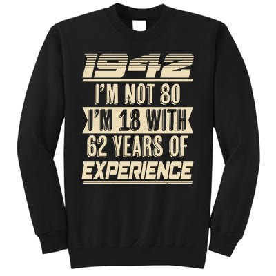 I'm Not 80 1942 Birthday Tall Sweatshirt