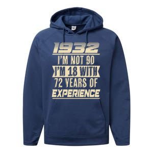 I'm Not 90 1932 Birthday Performance Fleece Hoodie