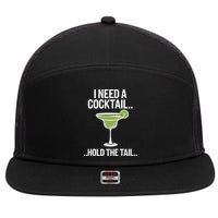 I Need A Cocktail Hold The Tail Mixed Drink Shot Alcohol Bar 7 Panel Mesh Trucker Snapback Hat