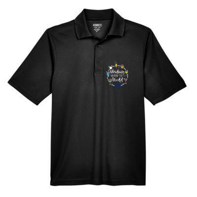 I Ng Around The World Funny Gift Men's Origin Performance Pique Polo