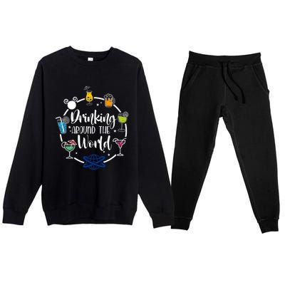 I Ng Around The World Funny Gift Premium Crewneck Sweatsuit Set