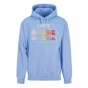 I Need A Huge Cocktail Humor Retro Gift Unisex Surf Hoodie