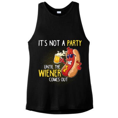 Its Not A Party Until The Weiner Comes Out Ladies PosiCharge Tri-Blend Wicking Tank