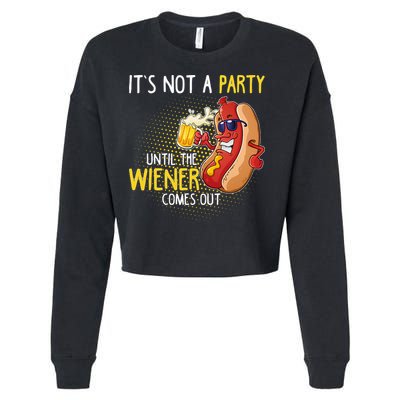 Its Not A Party Until The Weiner Comes Out Cropped Pullover Crew